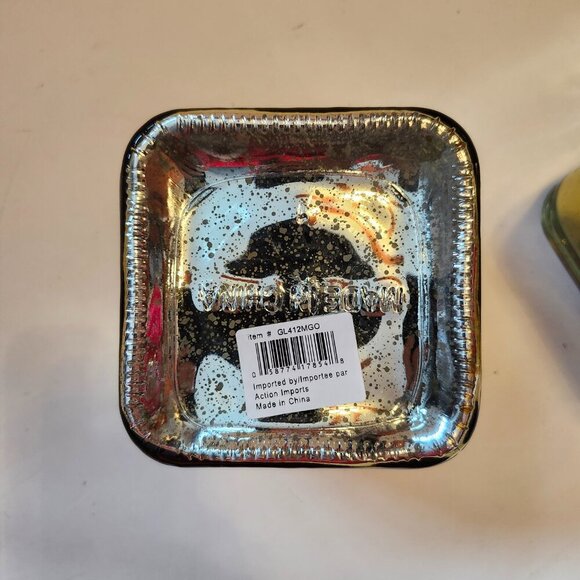 BEAUTIFUL Sparkly Gold Square Planters PAIR Glass BNWT - Picture 3 of 6